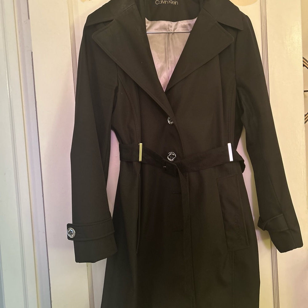 Calvin Klein Women's Black Trench Coat - Picture 3 of 13